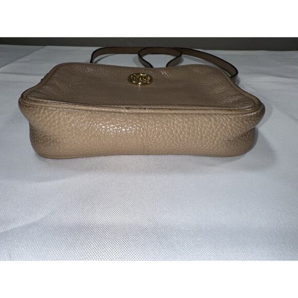 Michael Kors Fulton Small Mini Beige Taupe Leather Zip Chain Strap Crossbody Bag - Picture 4 of 15